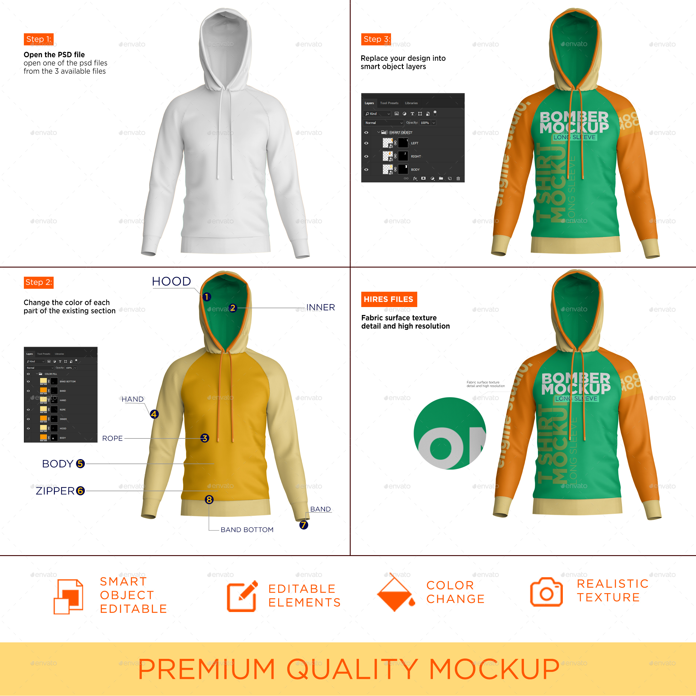 Hoodie Jacket Raglan V2 Mockup by nanggroescripting GraphicRiver